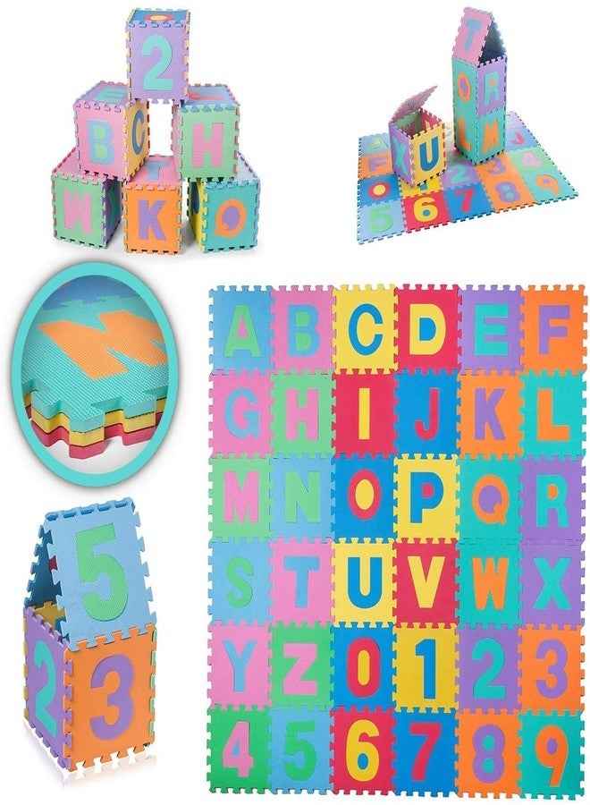 SEASPIRIT Puzzle Foam Mat for Kids, Interlocking Learning Educational Alphabet and Numbers Floor Mat for Baby Kids Playing - Image 5